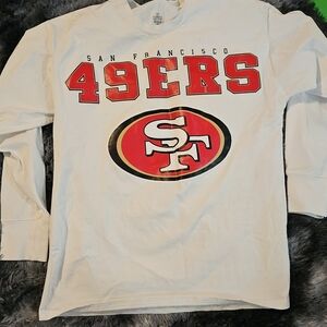 San Francisco 49ERS Long Sleeve Tee - White with Red Logo